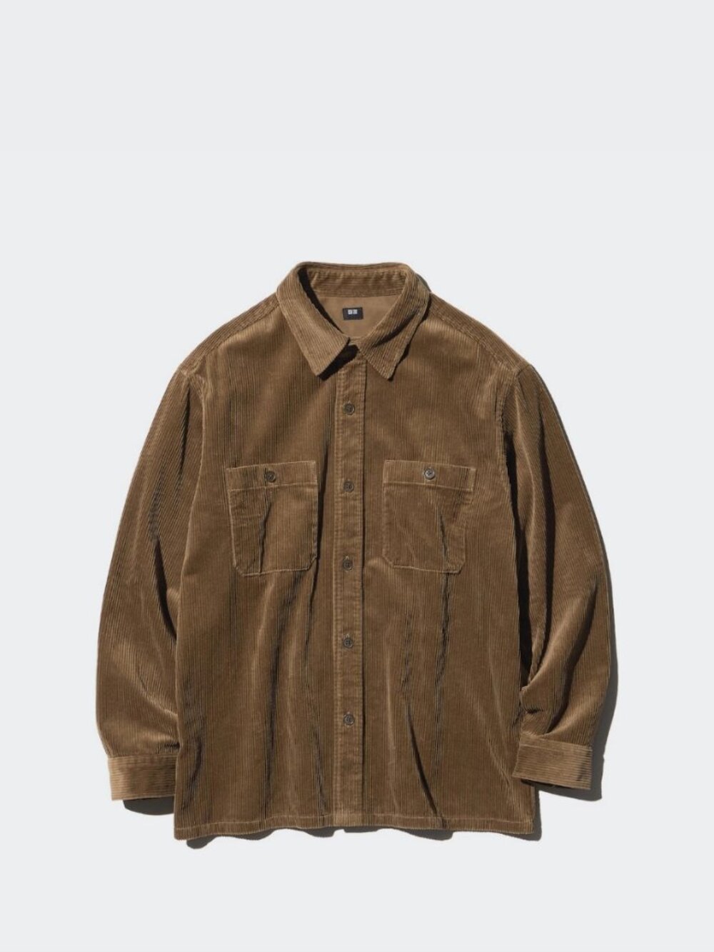 Uniqlo 100% cotton Brown Corduroy button down shirt /shacket / L